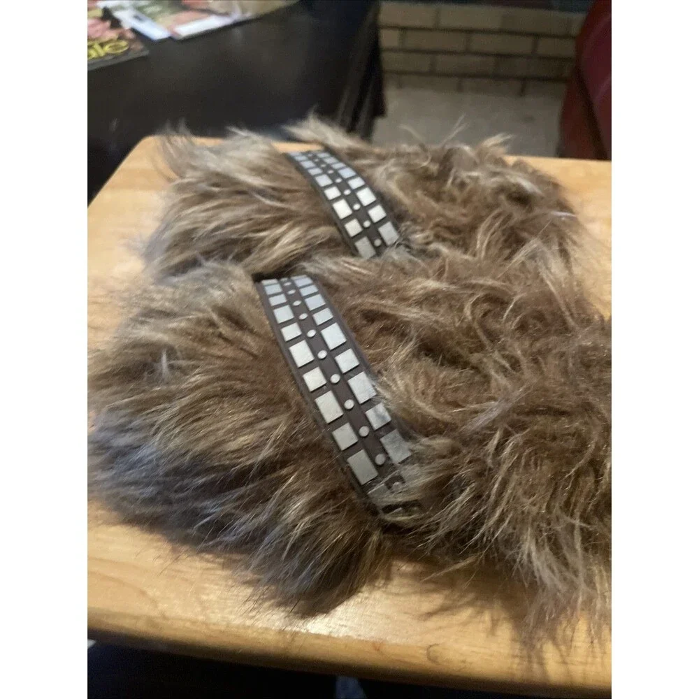 Star Wars Chewbacca Slippers Kids Sz XL 11-12 Brown Faux Fur Bandolier HT-904SW